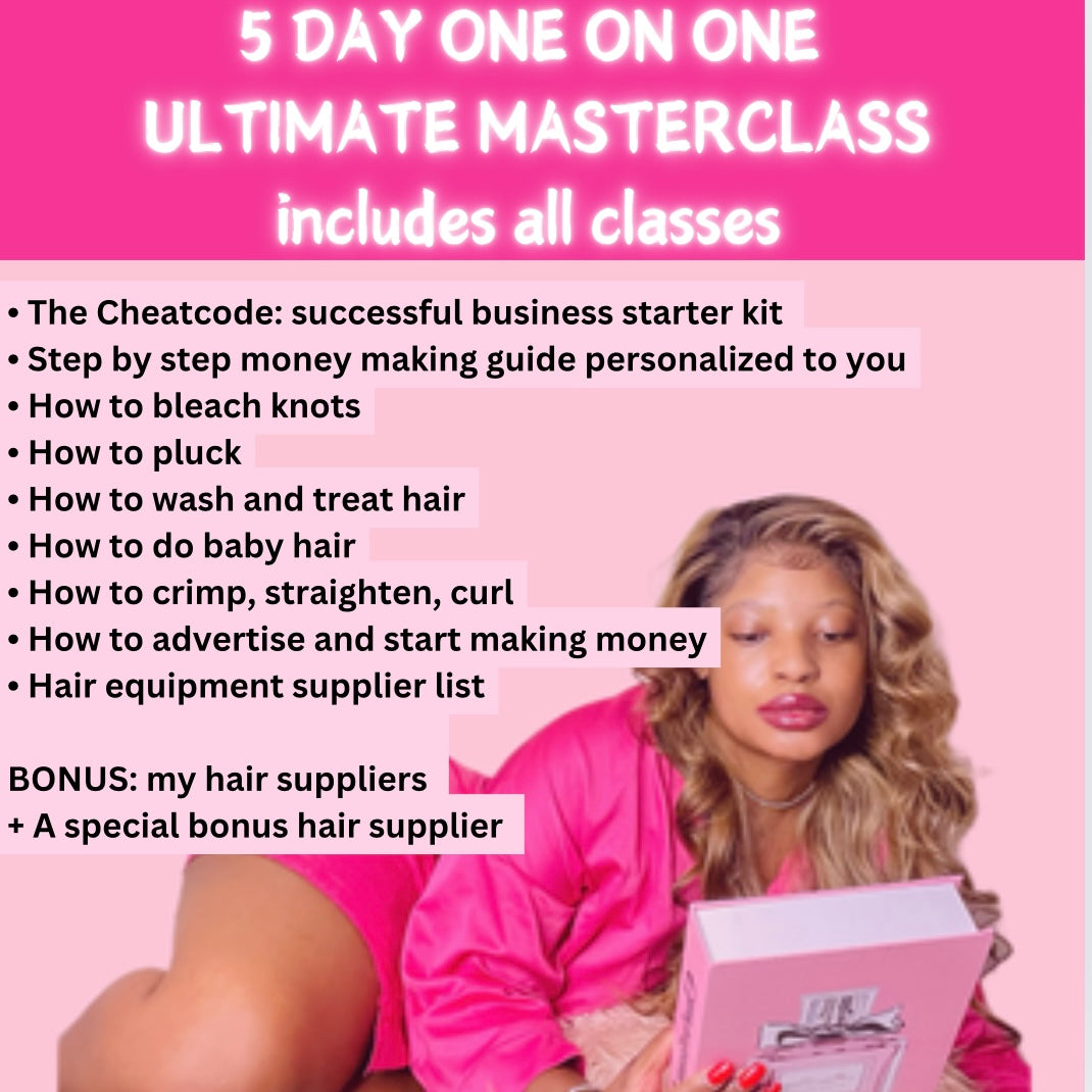 Masterclass: book a 5 day one on one wig styling class